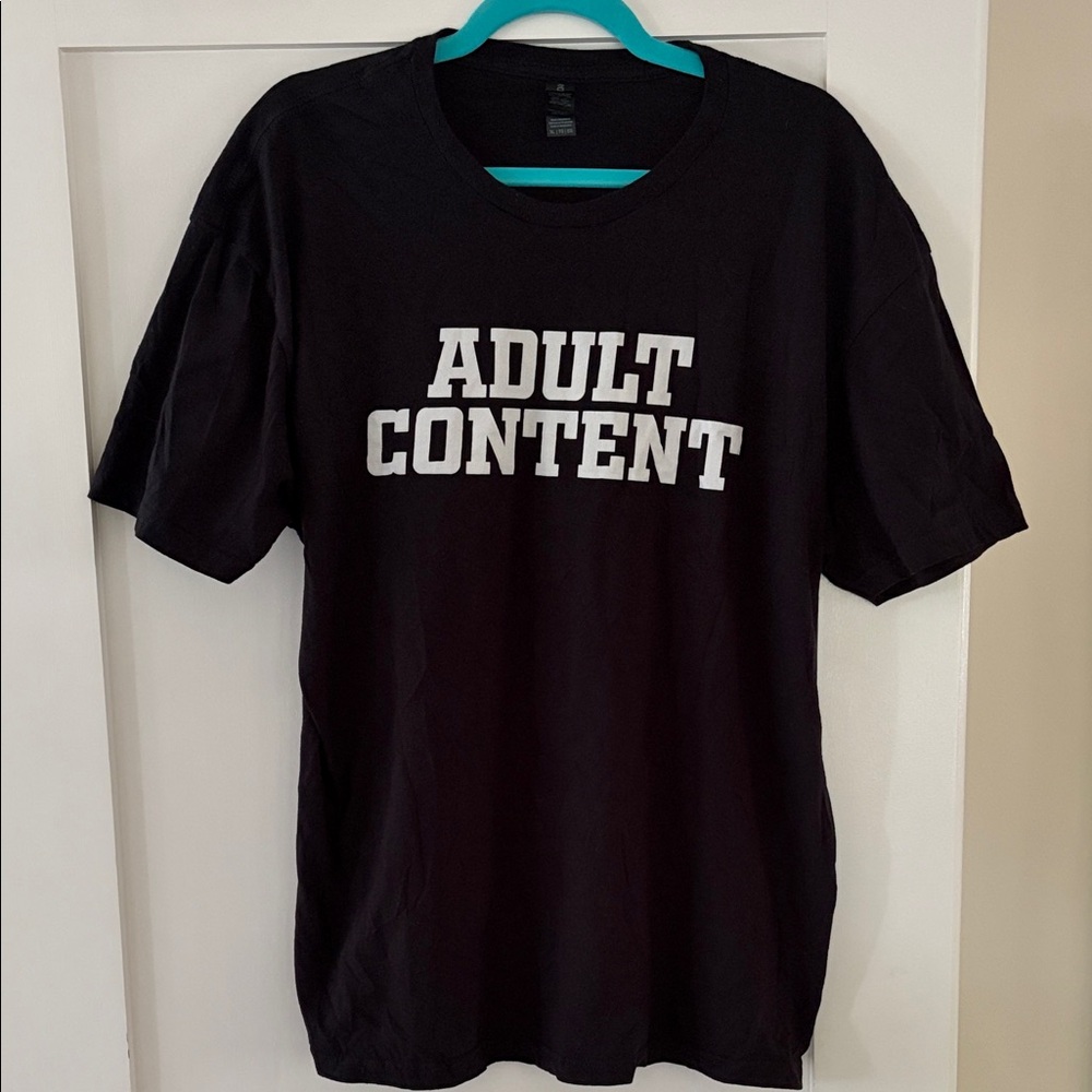 Pedro Pascal’s “Adult Content” Black Graphic Tee - 100% Cotton